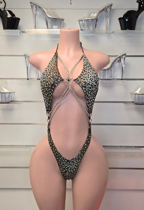 Body dos aros con cordon de Cristal with stone - On Request
